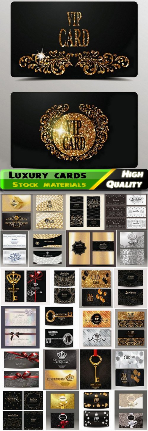 Gift cards with luxury template design for vip person - 25 Eps
